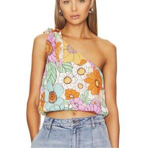 Show Me Your Mumu Heyday One Shoulder Top In Floral Market Retro Small Boho